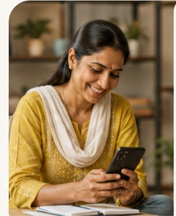 Woman managing her online orders on a phone